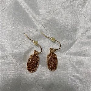 Kendra Scott Lee Drop Earrings Rose Gold Drusy